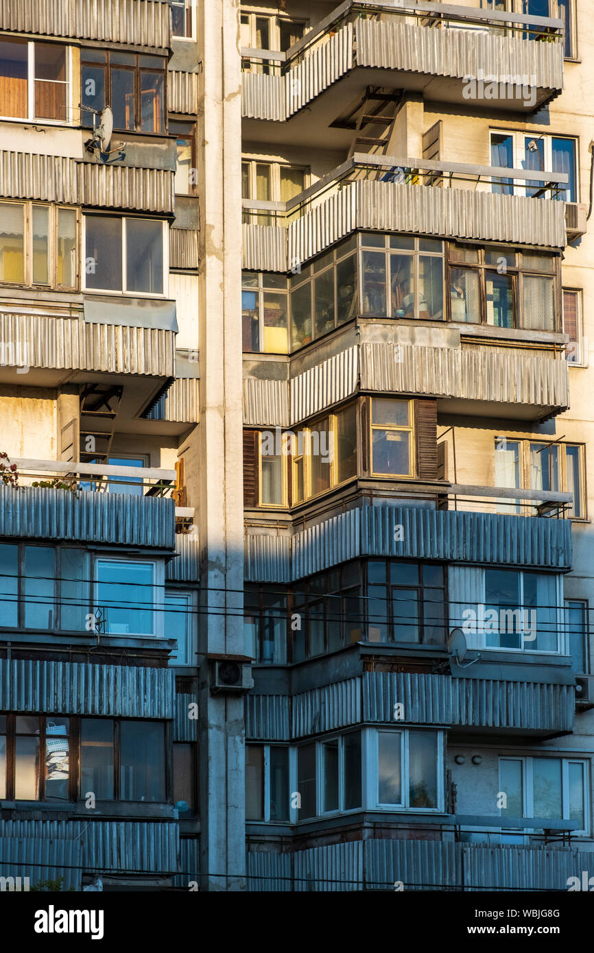 Moscou, Russie - le 31 juillet 2019 : les maisons de l'ère soviétique dans la banlieue de Moscou Banque D'Images