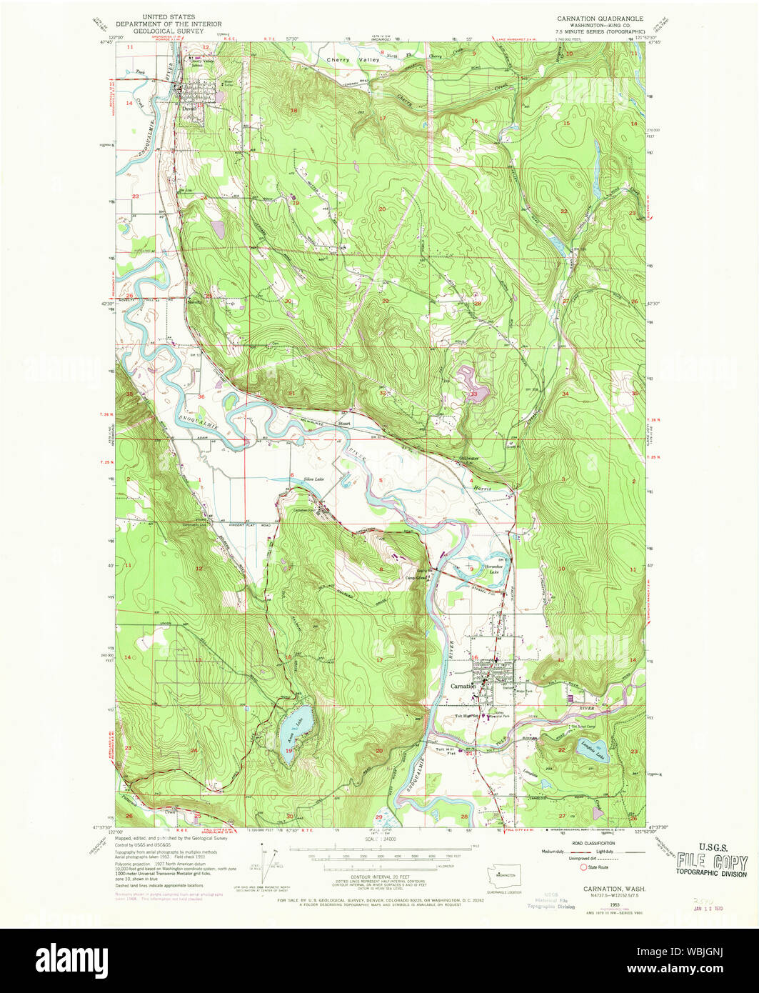 Carte de carnation washington Banque de photographies et d’images à