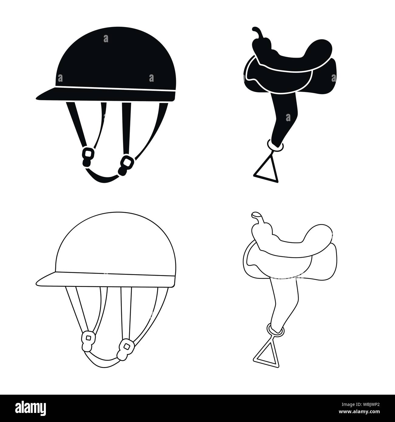 Objet isolé de matériel équitation signe. Ensemble d'équipements et la concurrence symbole boursier pour le web. Illustration de Vecteur