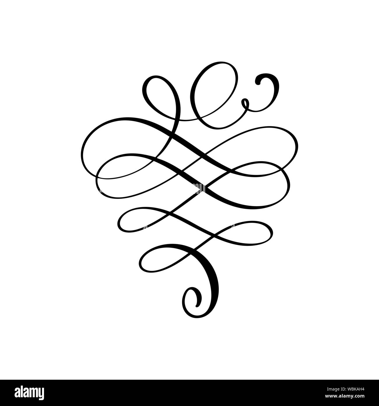 S'épanouir, calligraphiques swirl Vintage vector design ornement du diviseur. L'illustration de livre, carte de vœux, d'invitation de mariage, Saint Valentin Illustration de Vecteur