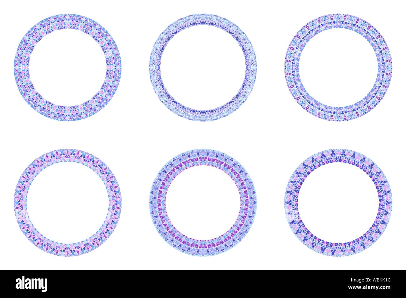 Triangle abstrait géométrique tile collection guirlande circulaire - éléments de conception vecteur polygonale Illustration de Vecteur