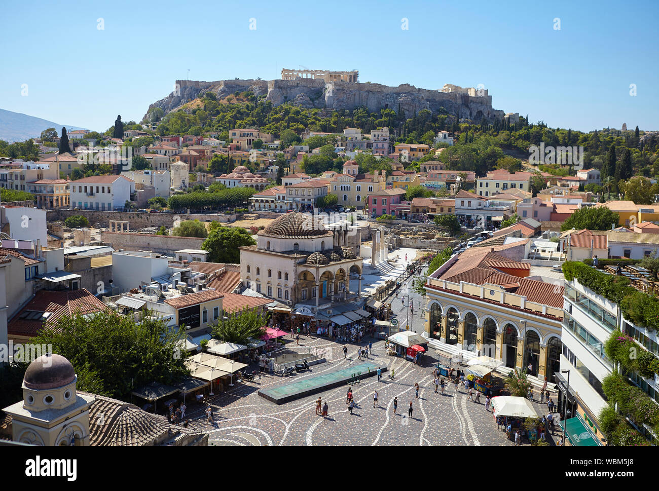 La place Monastiraki, Athènes Grèce Banque D'Images