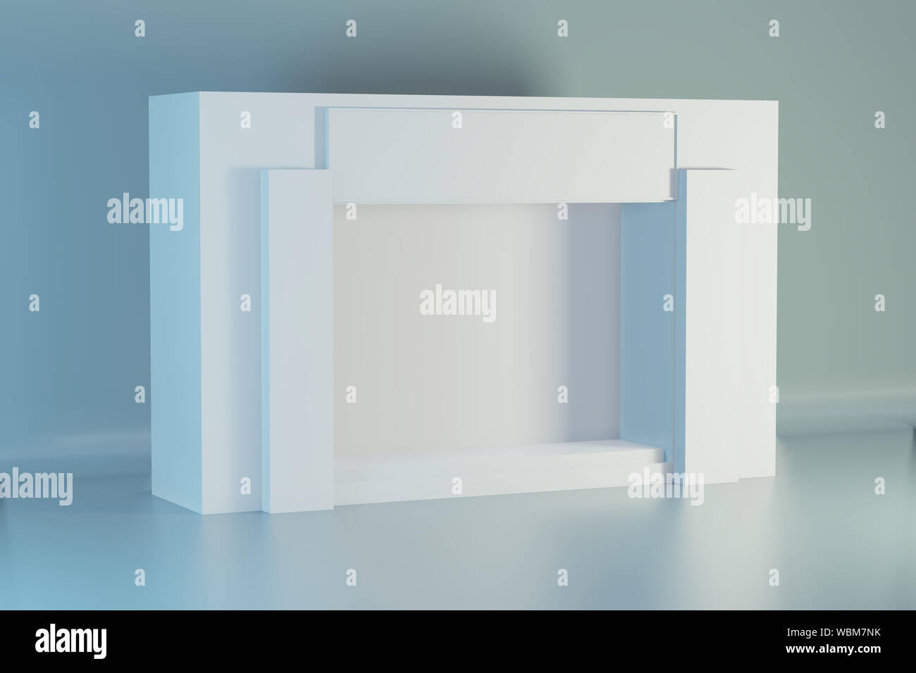 Affichage vitrine vitrine vide, avec la lumière, mettre en valeur des maquettes 3D Rendering. Banque D'Images