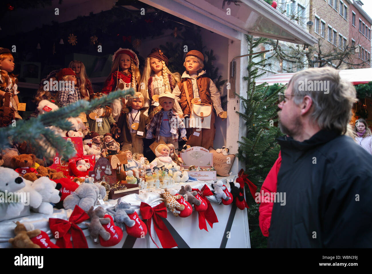 Foire de Noël Lübeck Allemagne les étals du marché Banque D'Images