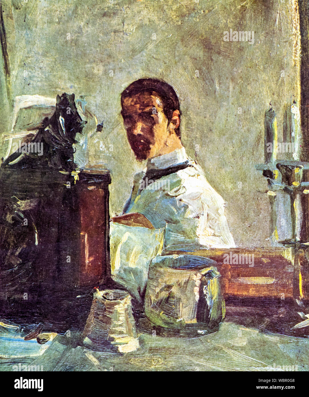 Henri de Toulouse Lautrec, (1864-1901), l'auto-portrait en face d'un miroir, peinture, 1882-1883 Banque D'Images