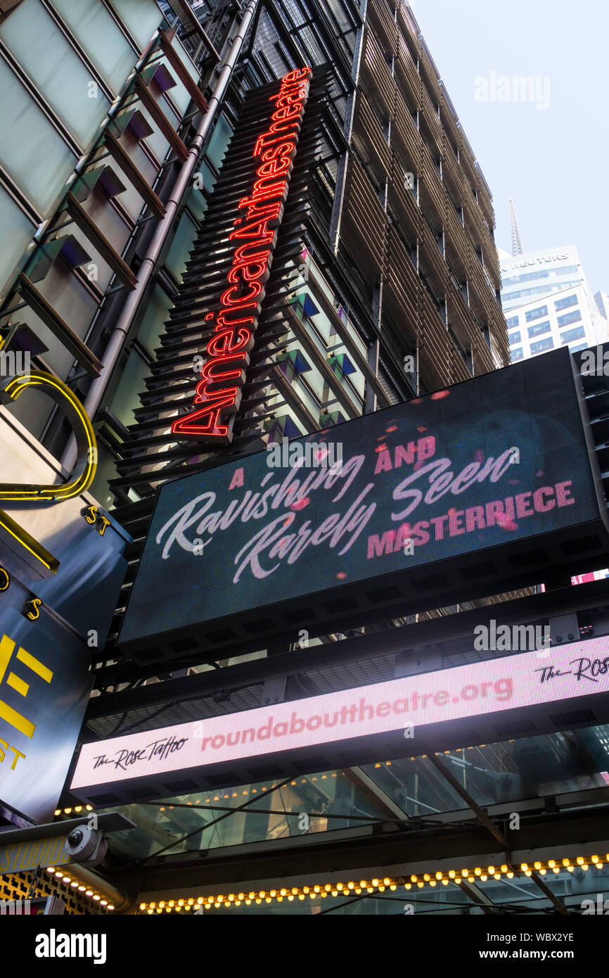 American Airlines Theatre sur la 42e Rue, New York, USA Banque D'Images