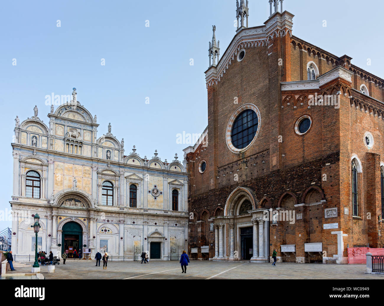 La Scuola Grande di Dan Marco et la Basilique del Santi Giovanni e Paolo bâtiments, au Campo Santi Giovanni e Paolo, Venise, Italie Banque D'Images