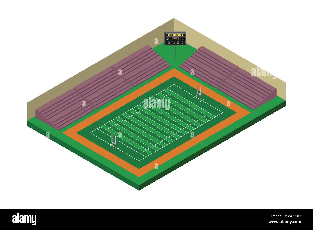 Un vecteur illustration de Stade de Football Américain isométrique Illustration de Vecteur
