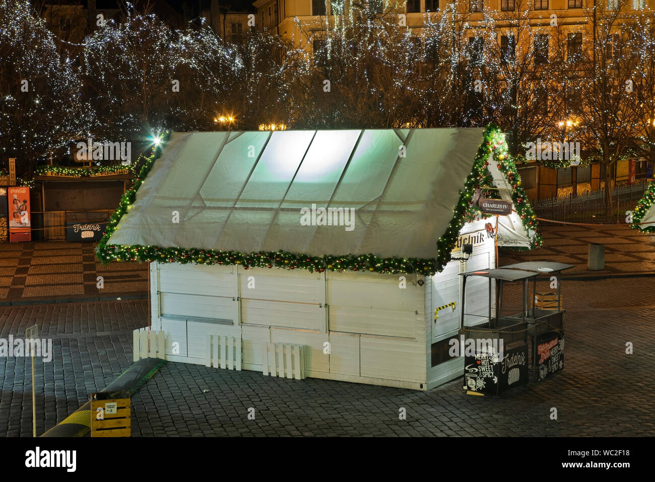 Des décorations de Noël de la place de la vieille ville de Prague. République tchèque Banque D'Images