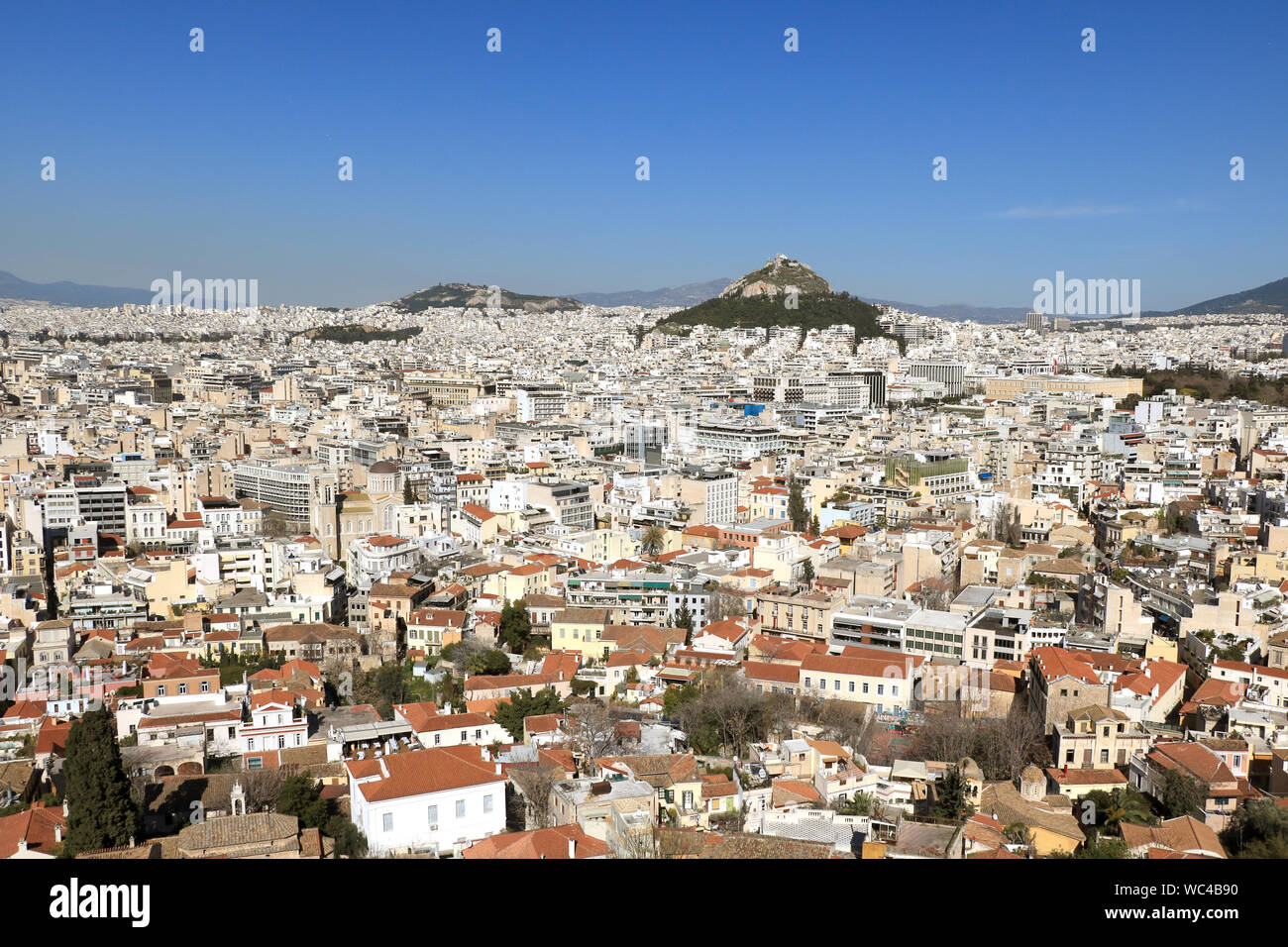 Vue panoramique d'Athènes de l'Acropolis Banque D'Images