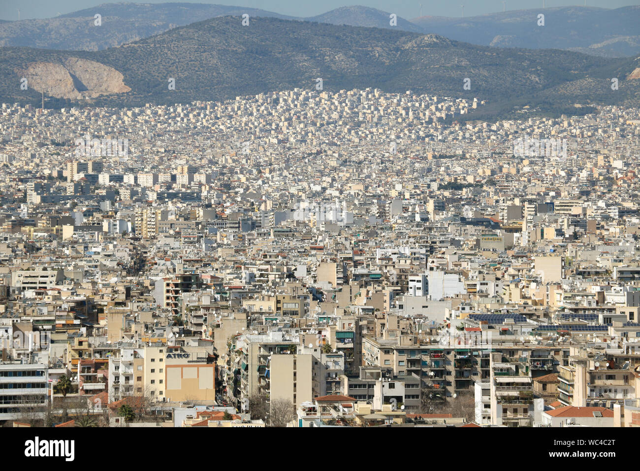 Vue panoramique d'Athènes de l'Acropolis Banque D'Images