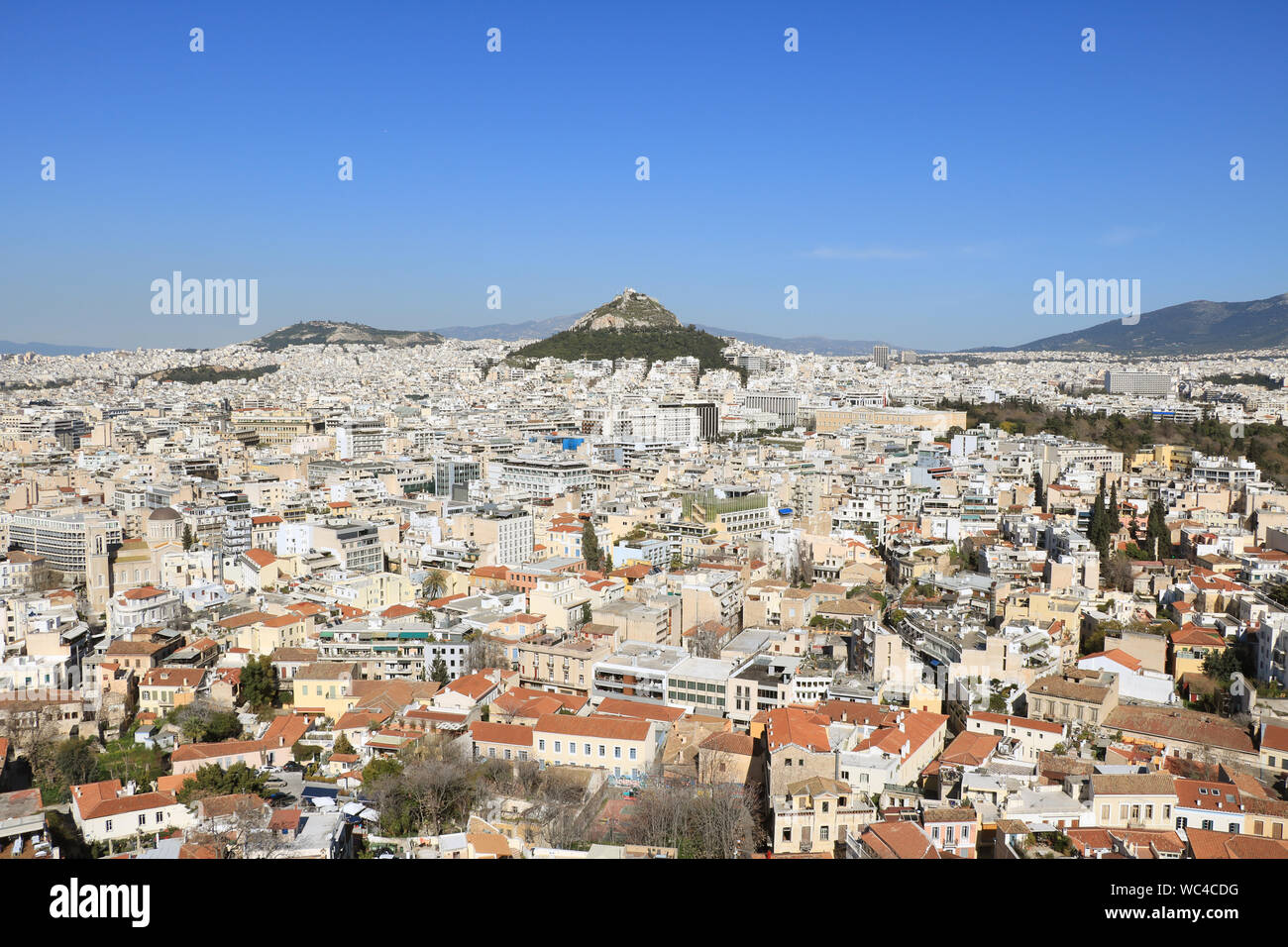 Vue panoramique d'Athènes de l'Acropolis Banque D'Images