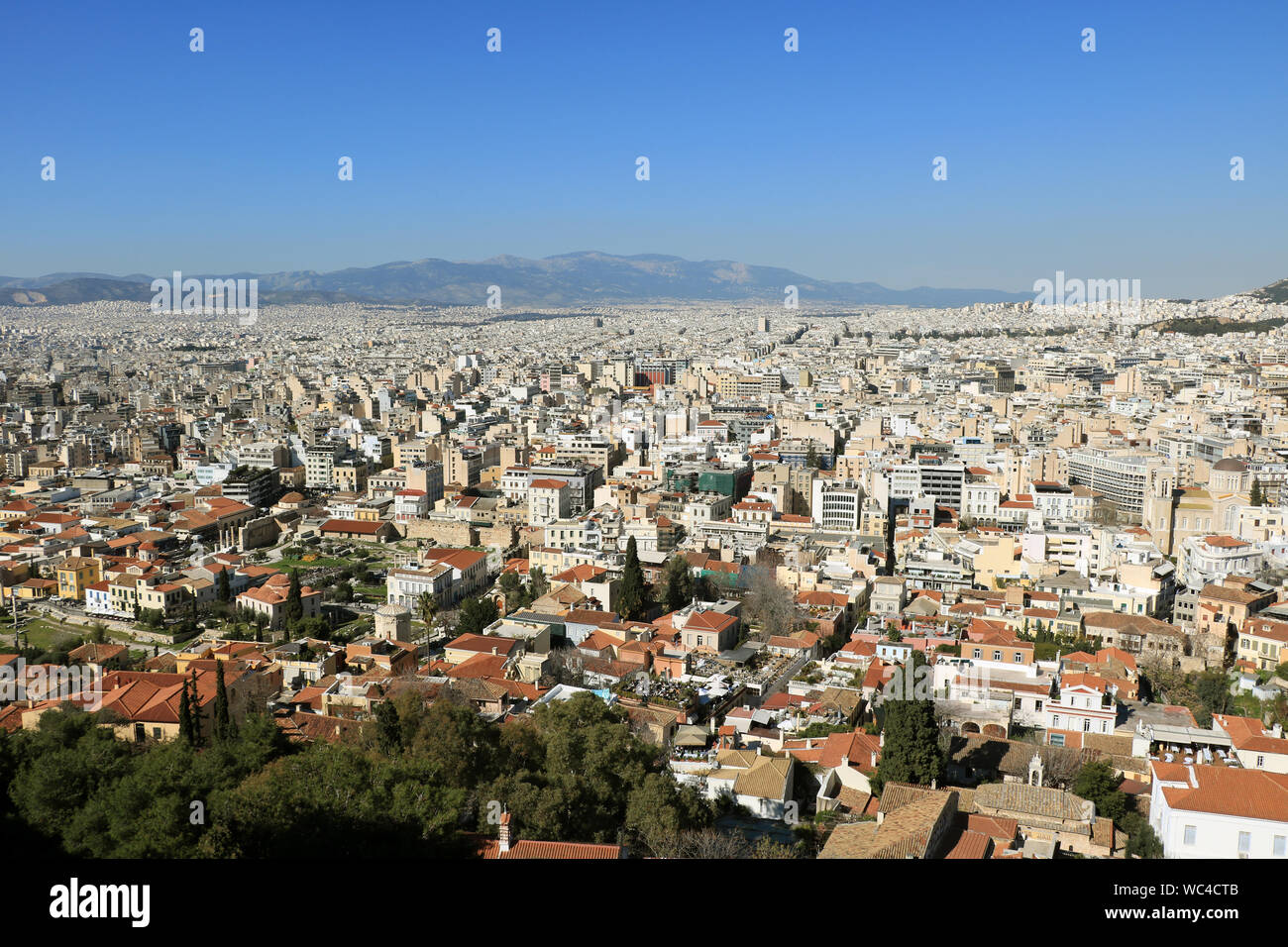 Vue panoramique d'Athènes de l'Acropolis Banque D'Images