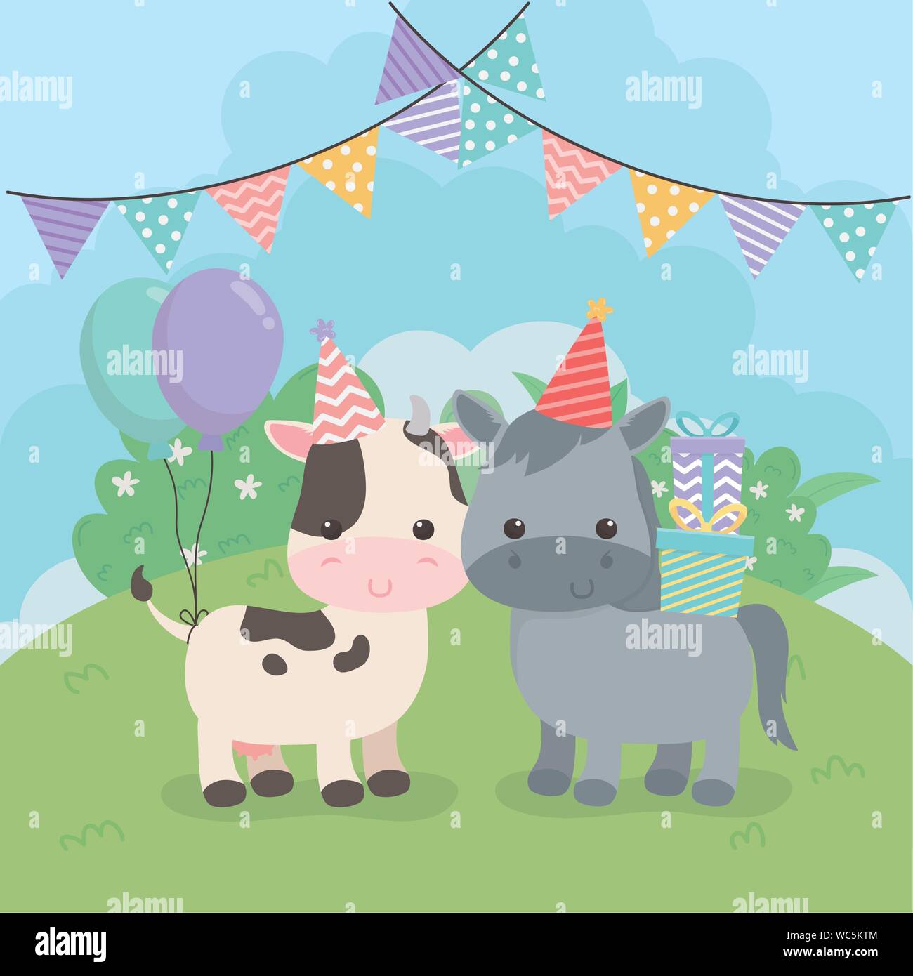 Hors Mignon Et Vache En Scene De Fete D Anniversaire De La Conception D Illustration Vectorielle Image Vectorielle Stock Alamy Hors Mignon Et Vache En Scene De Fete D Anniversaire De La Conception D Illustration Vectorielle Image Vectorielle Stock Alamy
