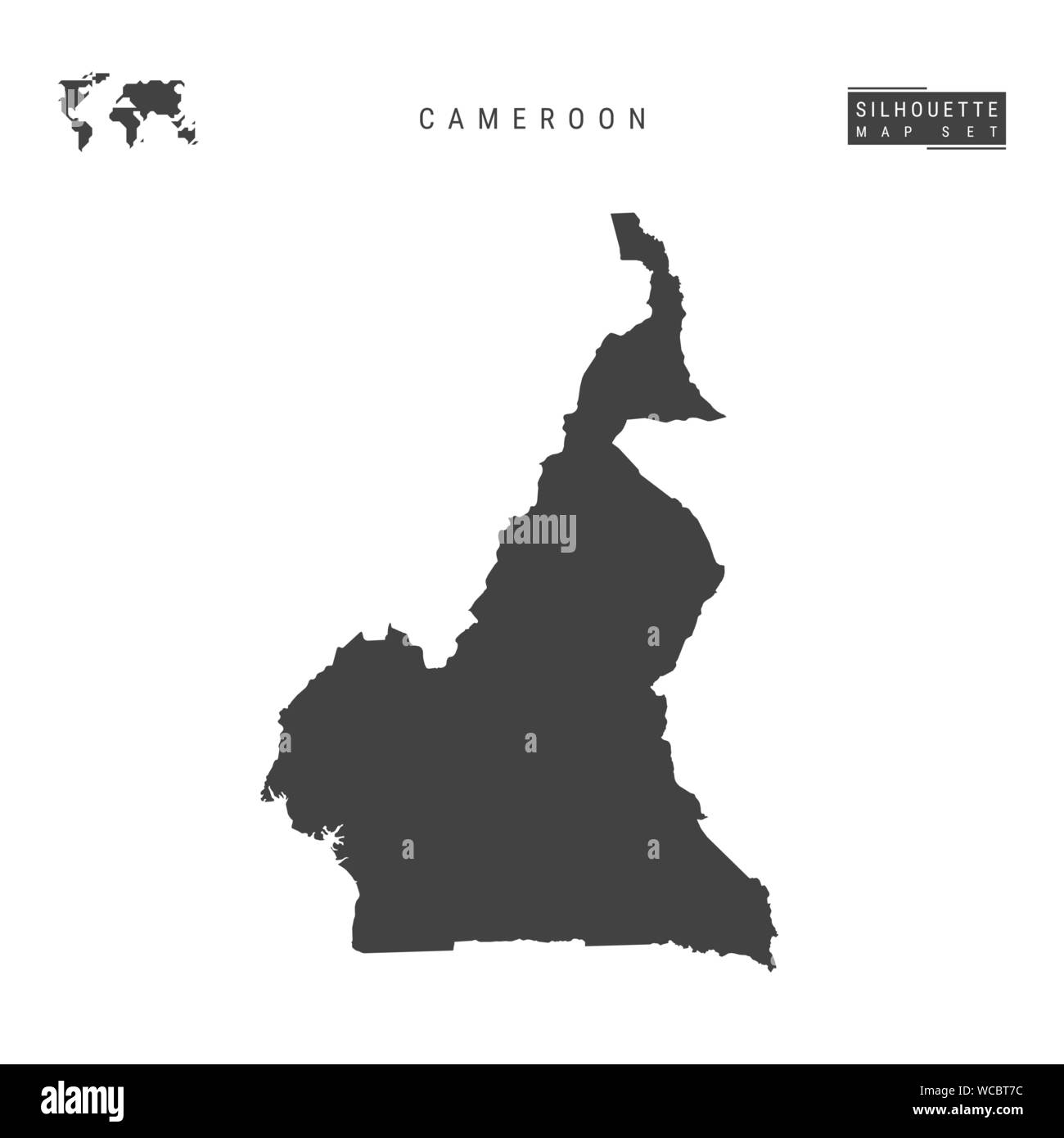 Cameroun scénario vierge site isolé sur fond blanc. High-Detailed silhouette noire Carte du Cameroun. Illustration de Vecteur