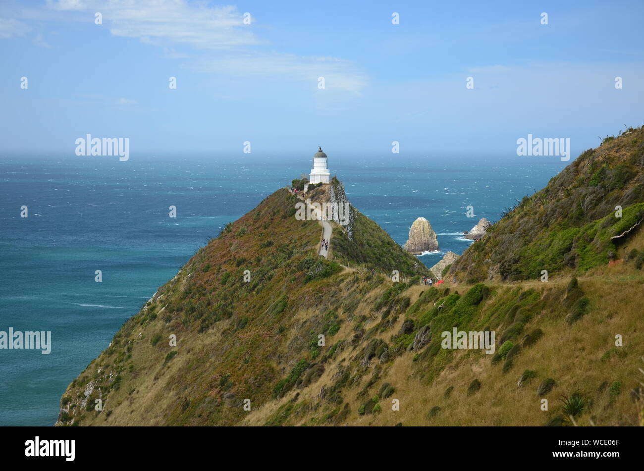 Phare pittoresque à Nugget point, dans la région de Catlins de Southland, Nouvelle-Zélande Banque D'Images