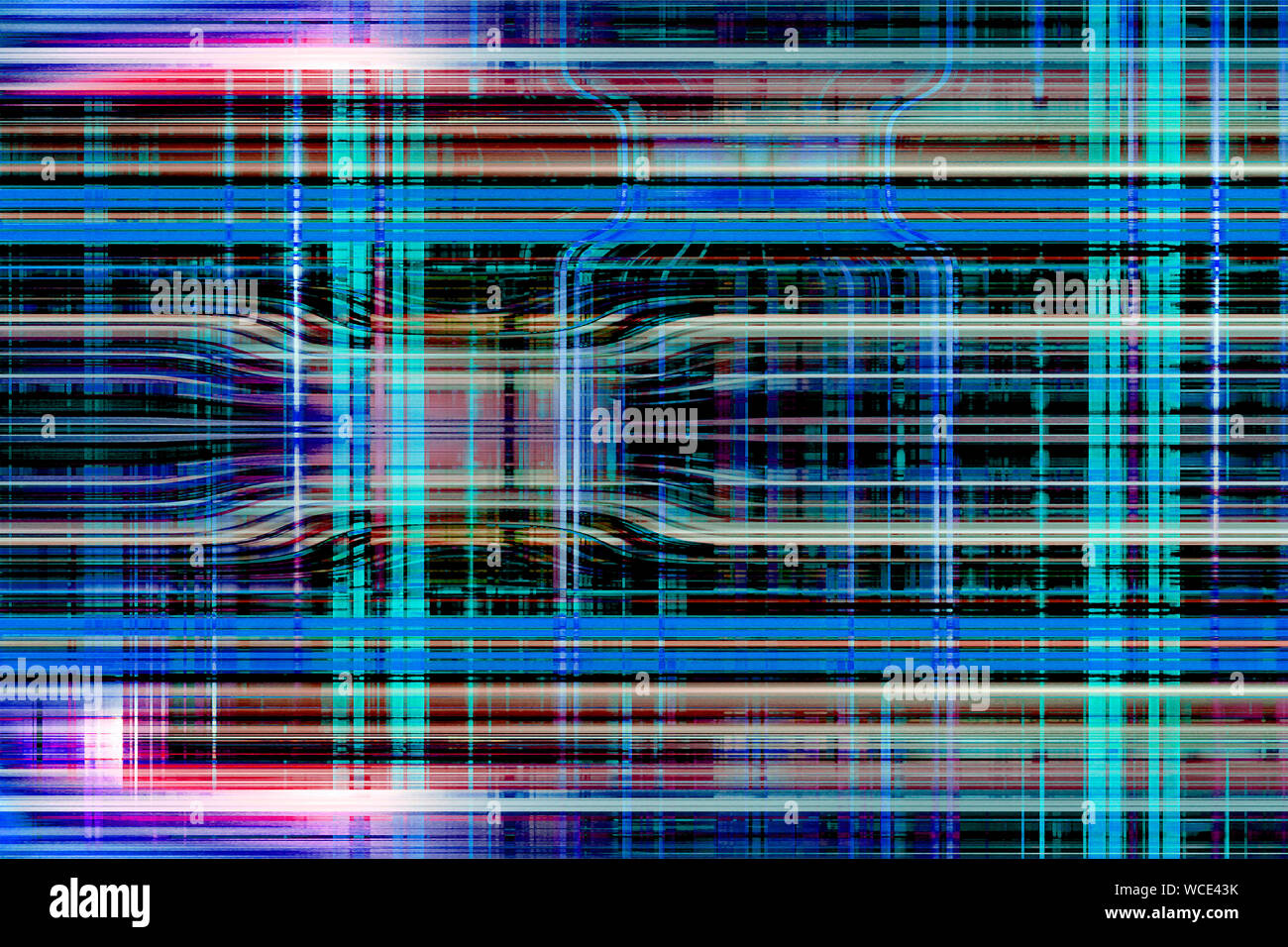 Abstract Blue et green tech lines fond Banque D'Images