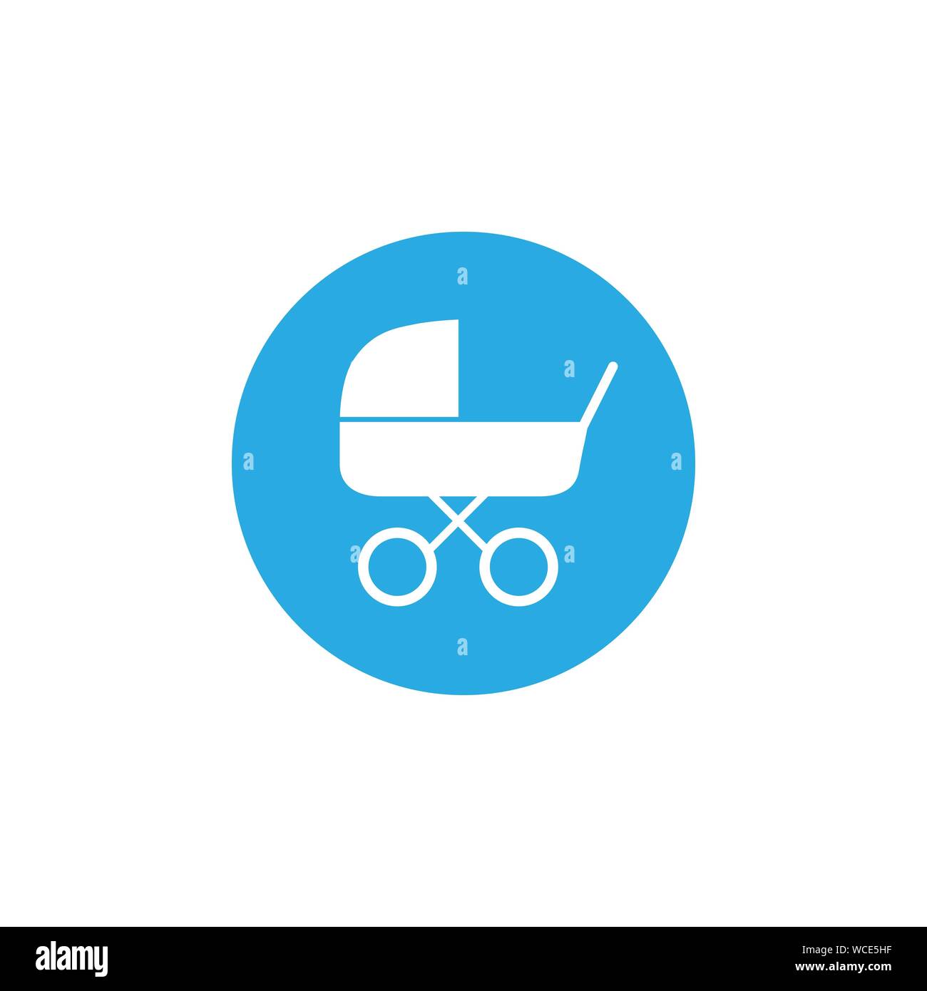 Transport, bébé, poussette, landau, poussette, icône de roue. Illustration vectorielle, modèle plat. Illustration de Vecteur