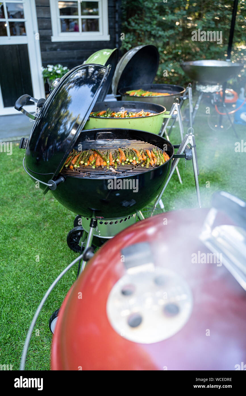 Barbecue d'été savoureux ensemble au cours de la famille garden party Banque D'Images