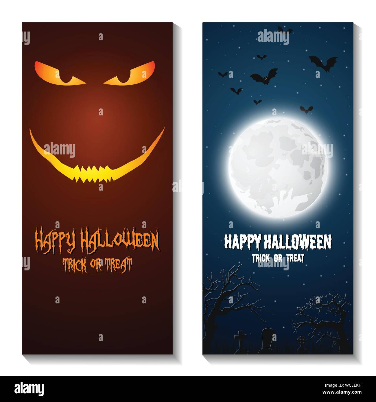Vector illustration de deux bannières halloween verticale Illustration de Vecteur
