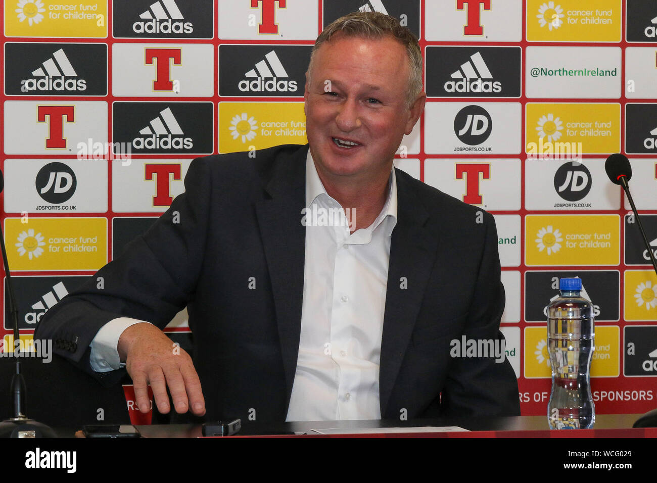 Windsor Park, Belfast, Irlande du Nord, Royaume-Uni. 28 août 2019. L'Irlande du manager Michael O'Neill nommé son équipe aujourd'hui pour le prochain match amical contre le Luxembourg (Jeudi 05 septembre) et de l'important match de qualification de l'UEFA EURO 2020 contre l'Allemagne (lundi 09 septembre 2019). Les deux parties seront jouées à Belfast et l'Irlande du Nord en ce moment haut GROUPE C DANS LA ZONE EURO avec 12 points qualificatifs de quatre jeux. Crédit : David Hunter/Alamy Live News. Banque D'Images