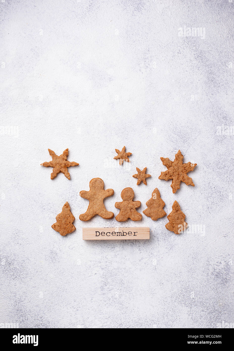 Winter Christmas gingerbread cookies Banque D'Images