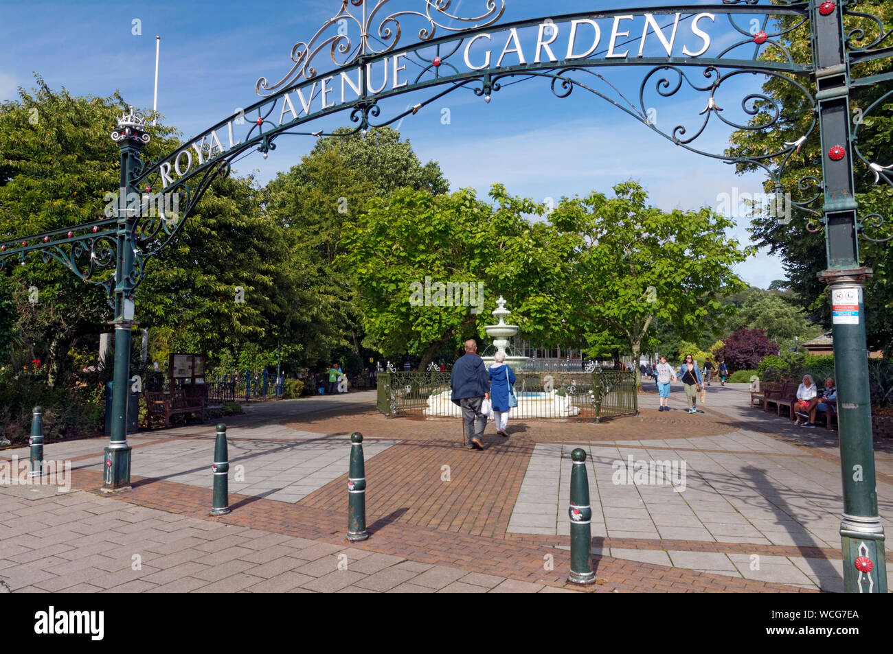 Royal Avenue Gardens, Dartmouth, South Devon, Angleterre. Banque D'Images