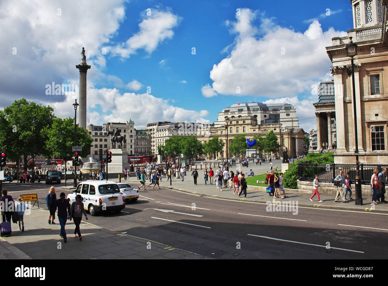 Trafalgar square dans la ville de Londres, Angleterre Banque D'Images