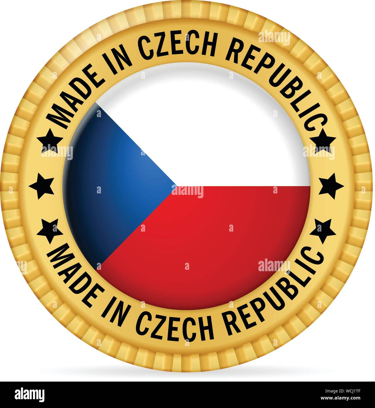 Réalisé en République tchèque sur un fond blanc. Illustration de Vecteur