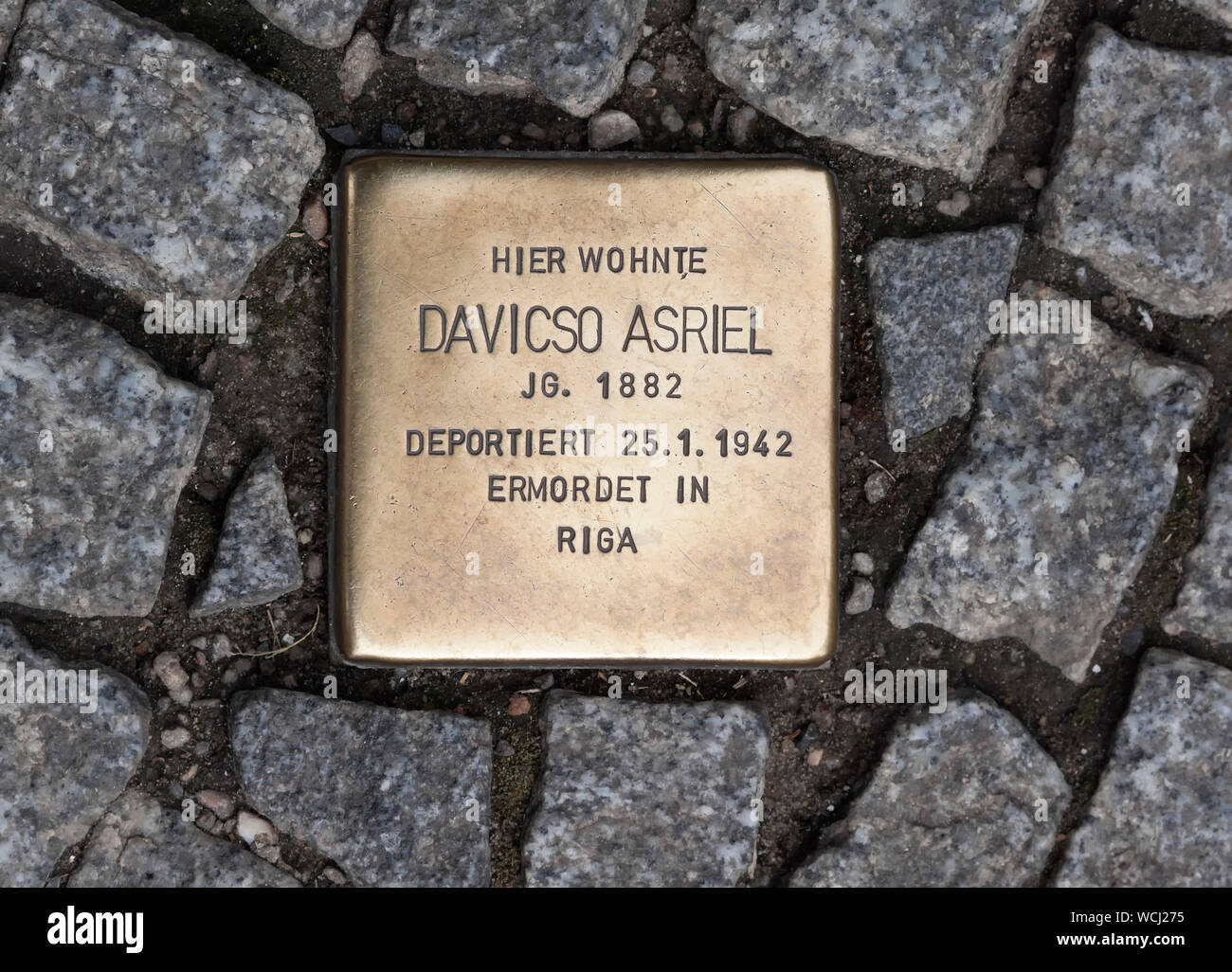 Pierre d'achoppement à Berlin Banque D'Images