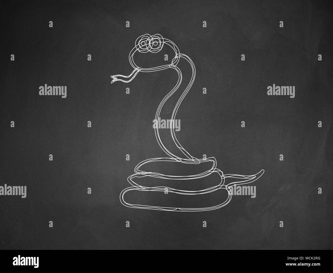 Illustration du conseil scolaire, tableau noir avec serpent arrière-plan. Banque D'Images