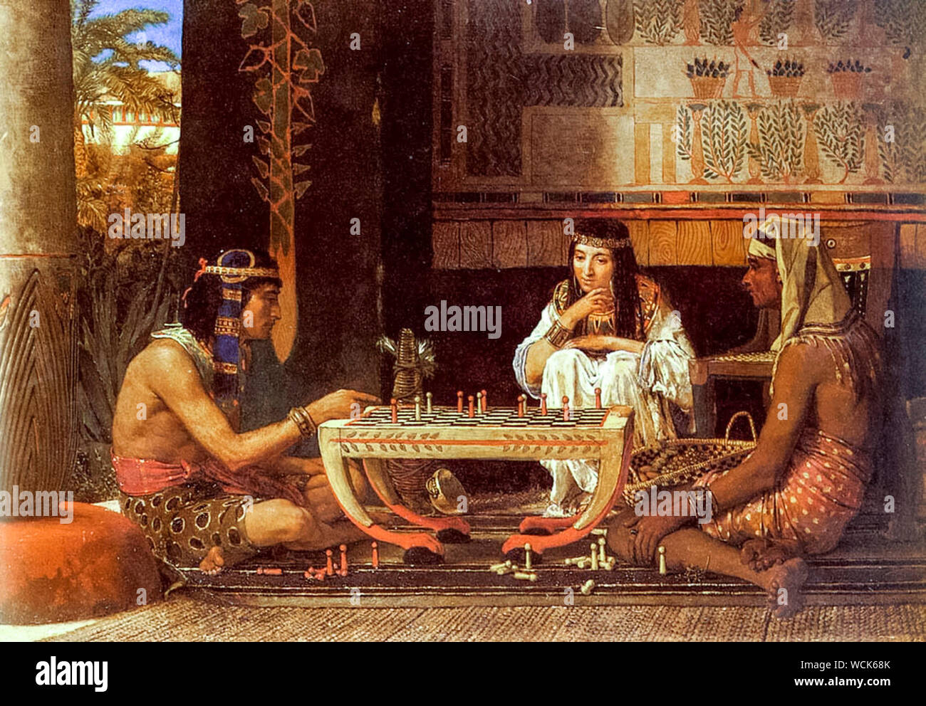 Lawrence Alma Tadema, égyptienne des joueurs d'échecs, peinture, 1879 Banque D'Images