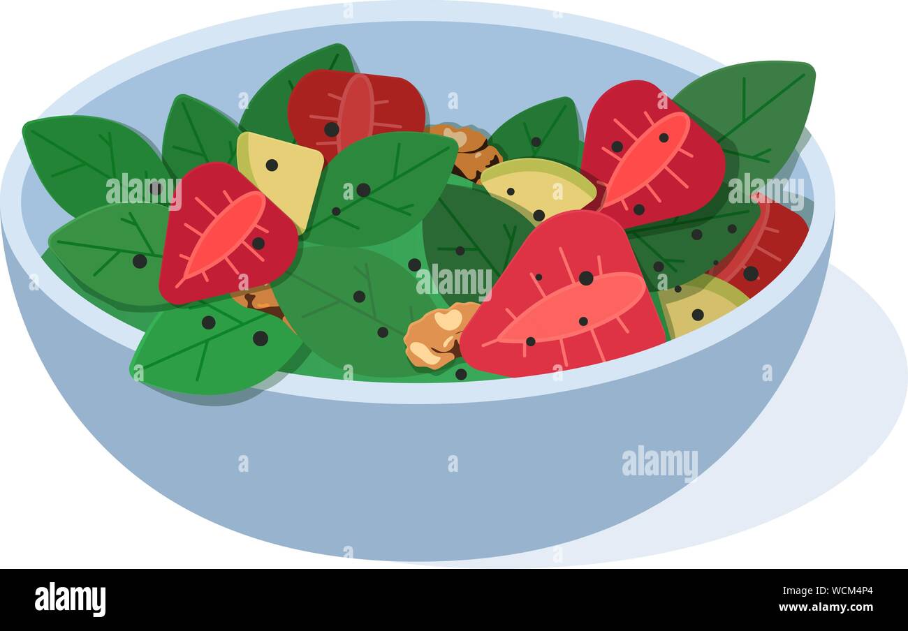 Salade de fruits. Vector illustration. Concept de la saine alimentation Illustration de Vecteur