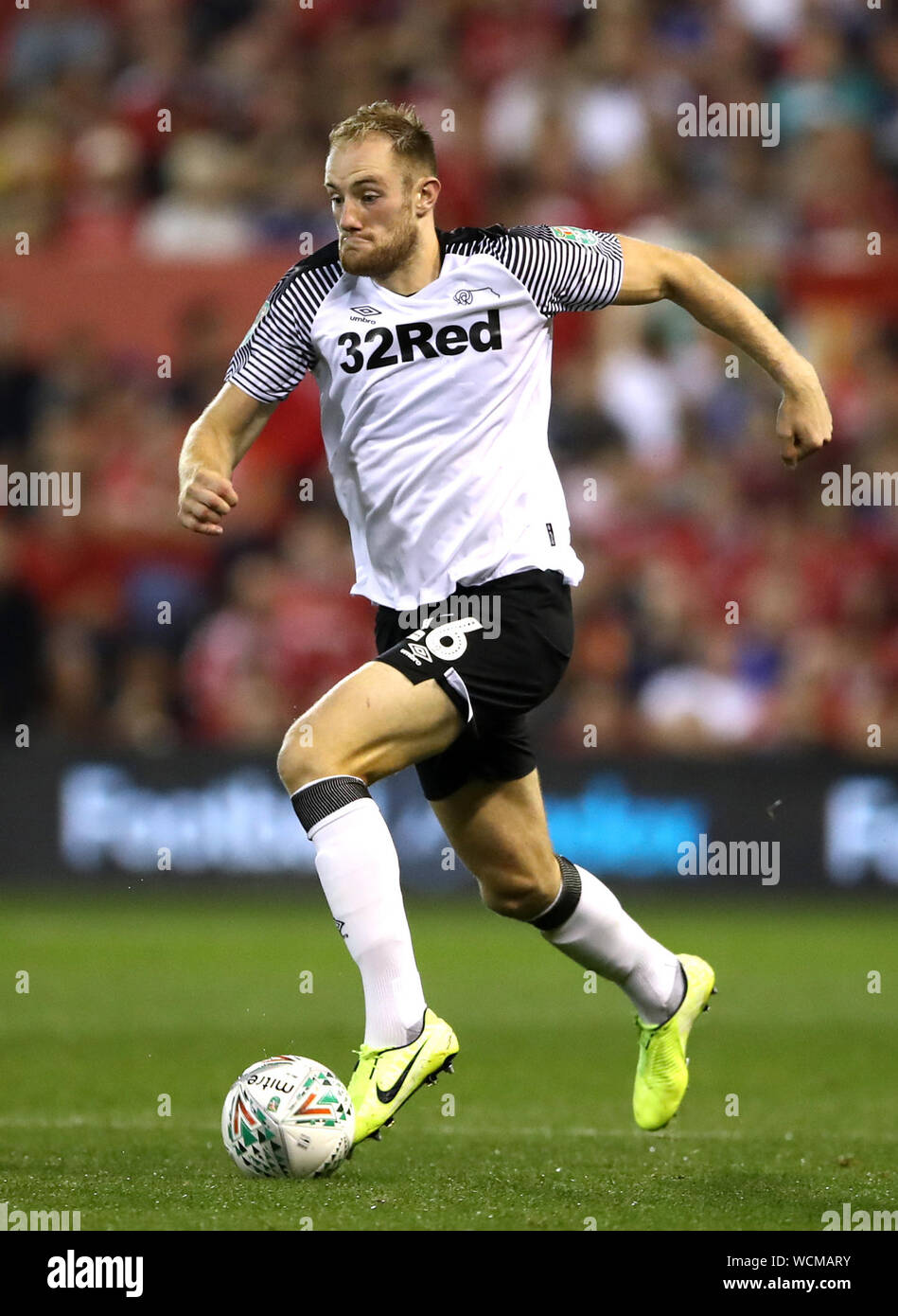 Derby County's Matt Clarke au cours de la deuxième tour de la Coupe du buffle au rez-de-Ville, Nottingham Banque D'Images