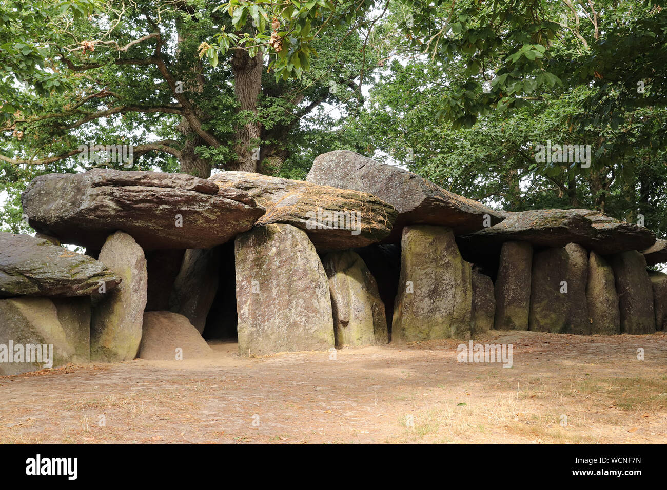 Dolmen de La Roche-aux-Fées, Bretagne, France Banque D'Images