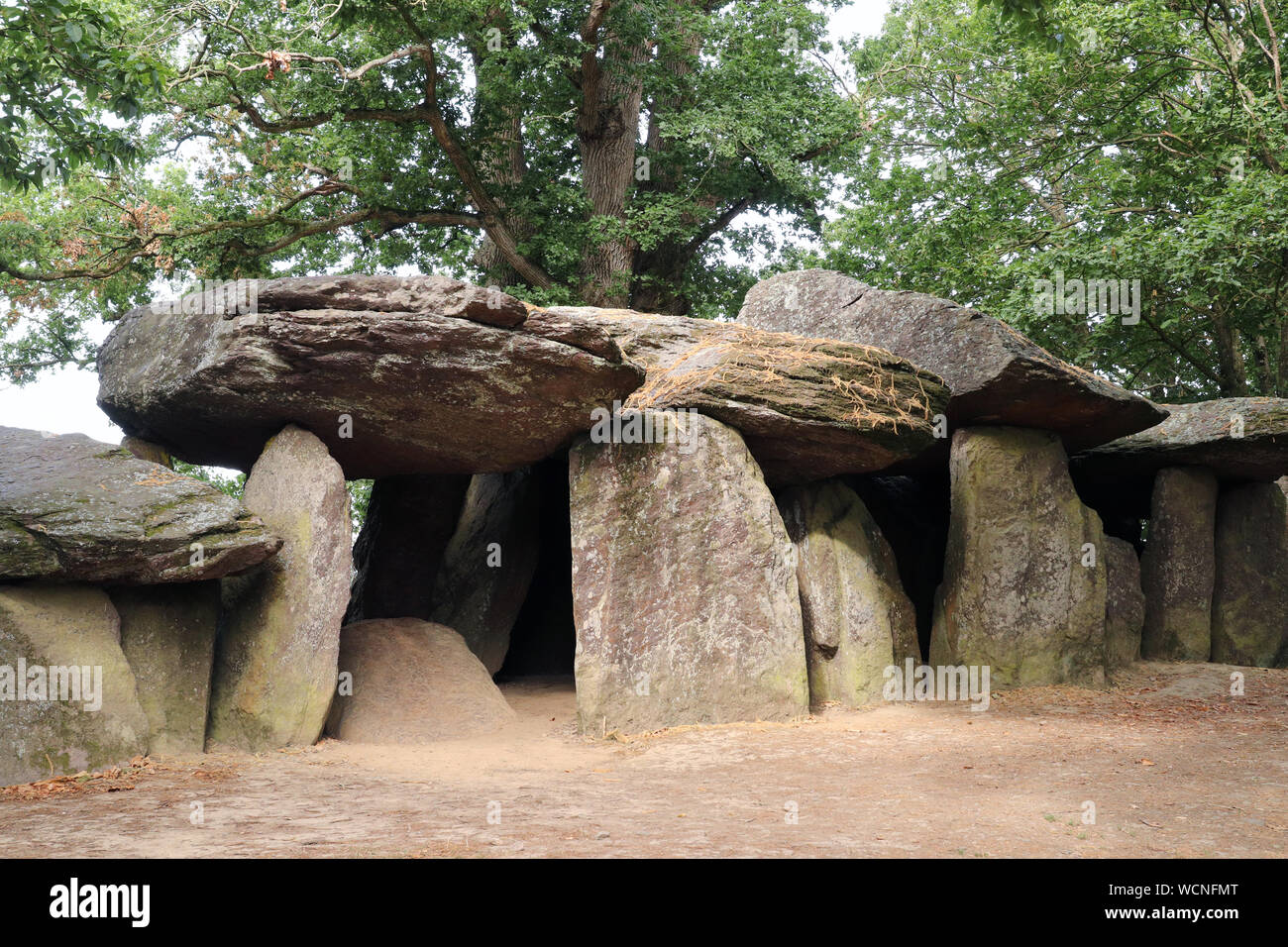 Dolmen de La Roche-aux-Fées, Bretagne, France Banque D'Images