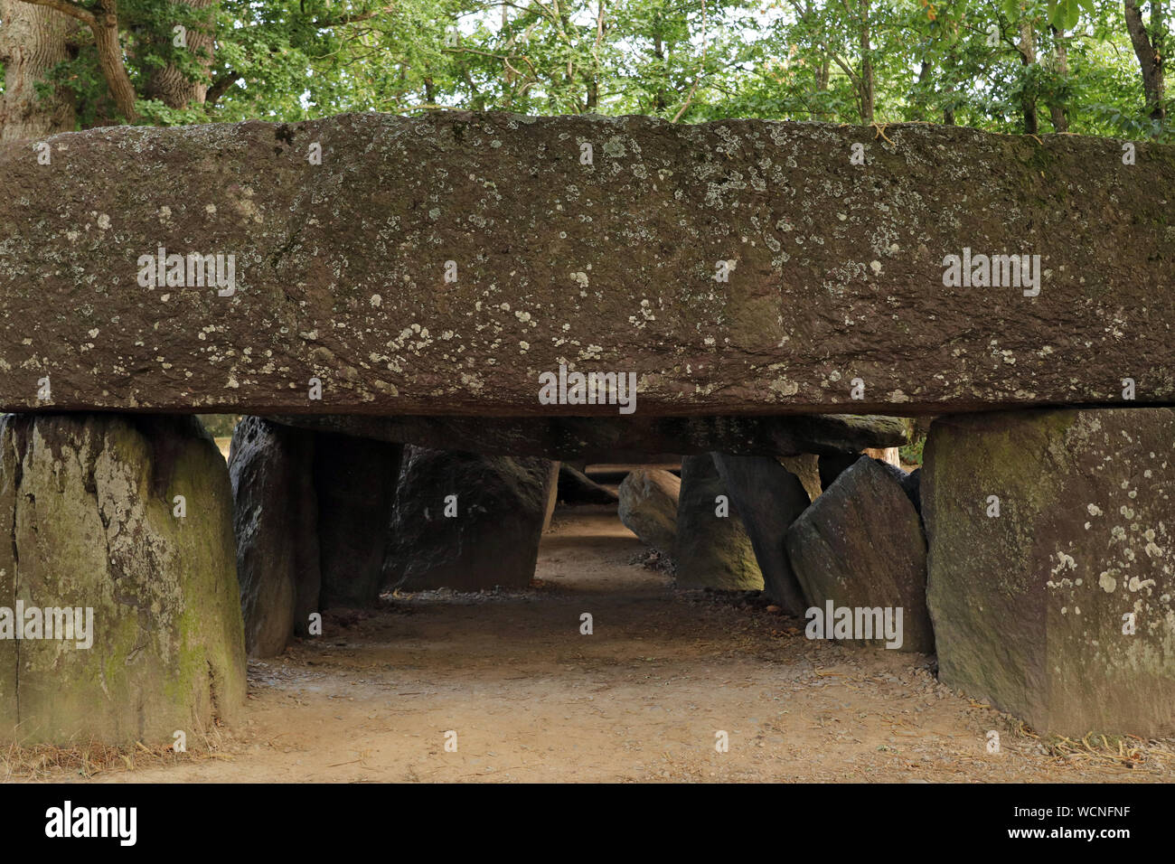 Dolmen de La Roche-aux-Fées, Bretagne, France Banque D'Images