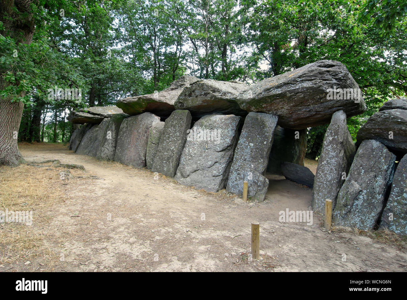 Dolmen de La Roche-aux-Fées, Bretagne, France Banque D'Images