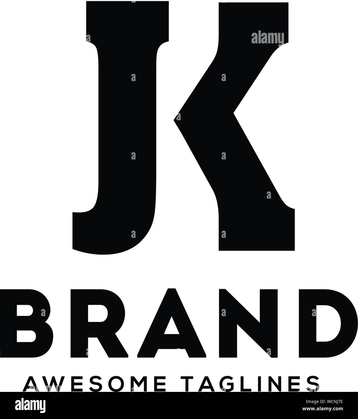 Lettre JK créative forte et monogramme logo vector concept audacieux Illustration de Vecteur