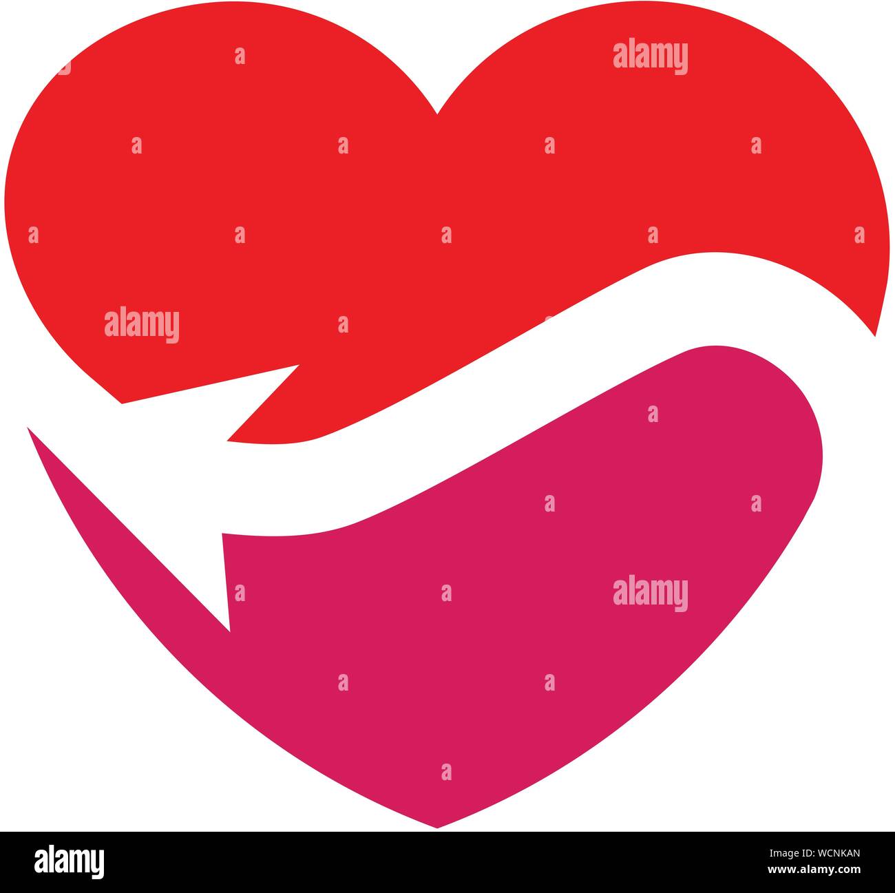 Creative coeur simple avec la flèche logo vector concept Illustration de Vecteur