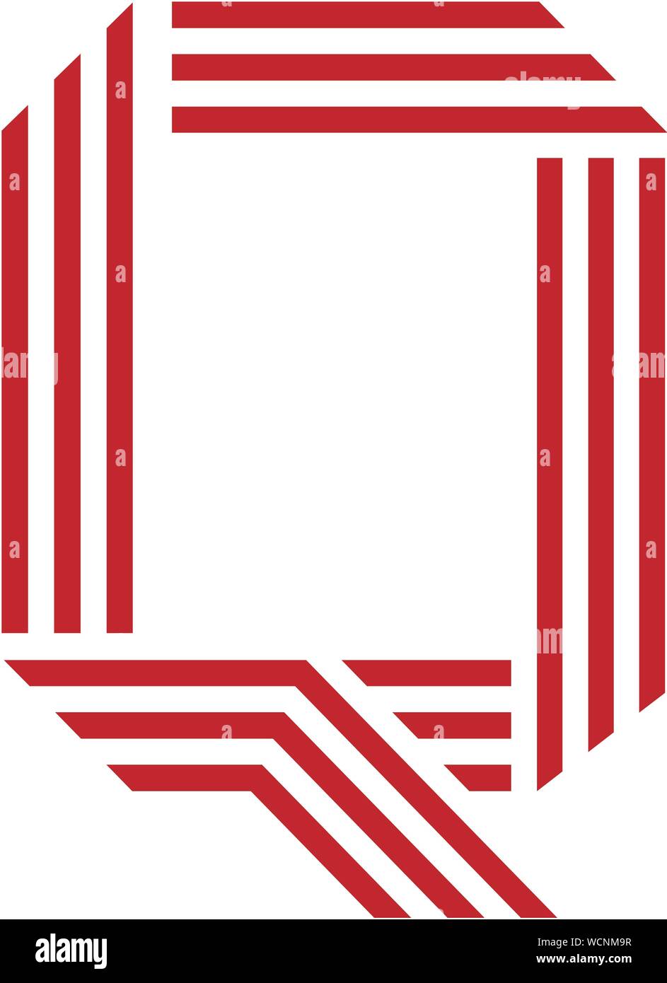 Capital créatif lettre q avec trois bandes concept logo géométrique Illustration de Vecteur