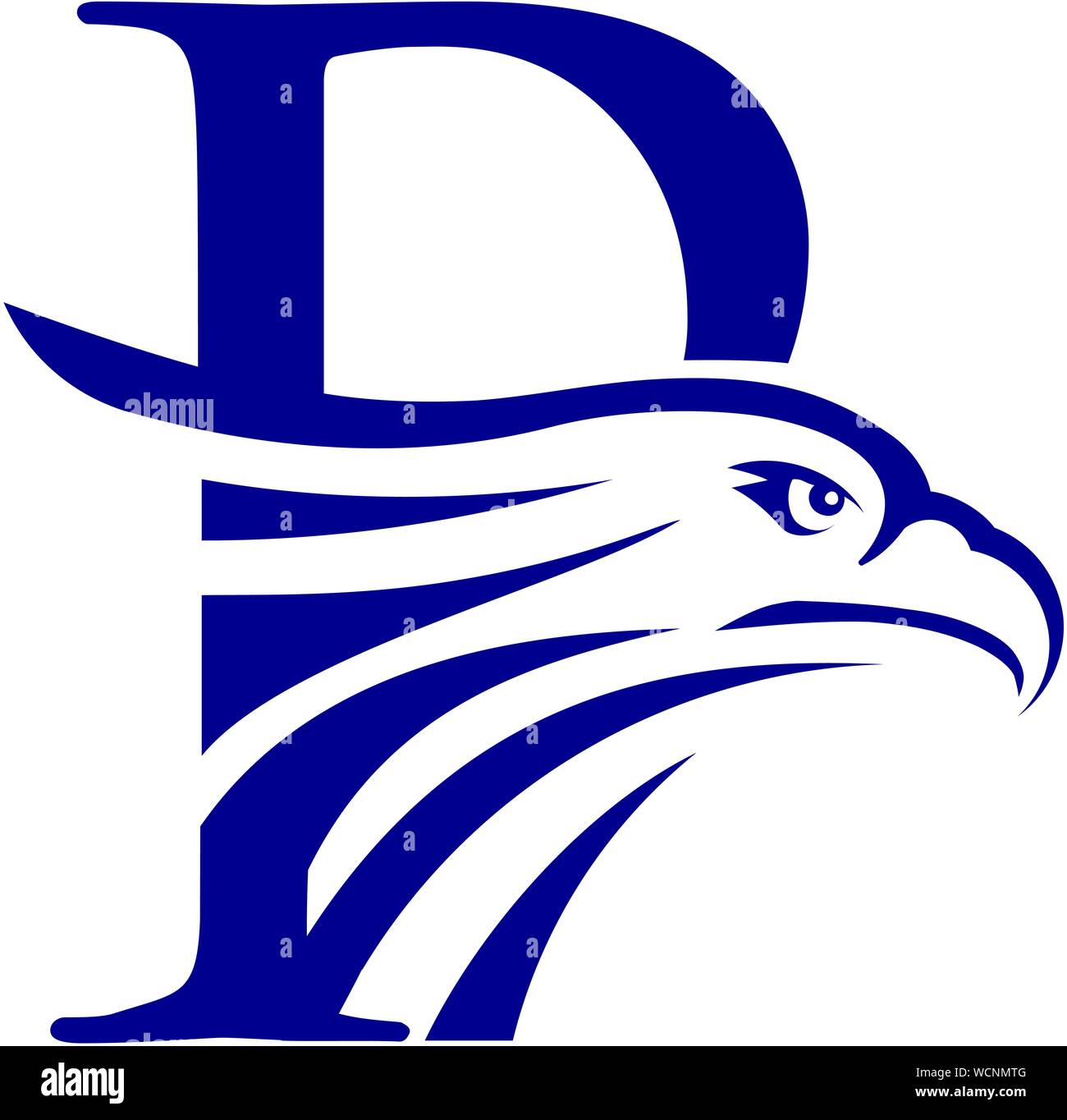 Creative Lettre initiale P et Eagle Head Logo design modèle. Illustration de Vecteur