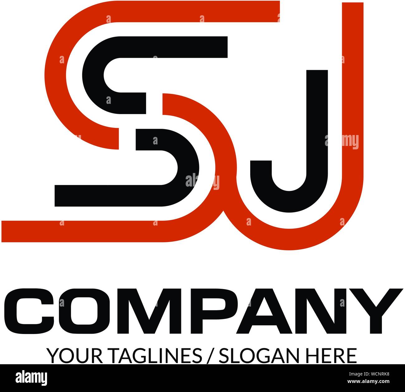 Lettre initiale de création logo logo monogramme SJ design elements Illustration de Vecteur