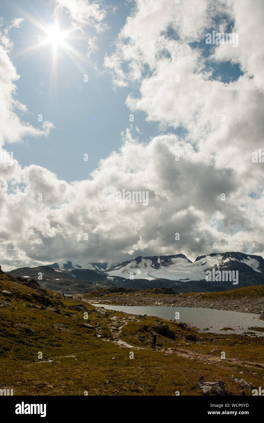 Randonnée dans le parc national de Jotunheimen, Norvège Scandinavie Banque D'Images