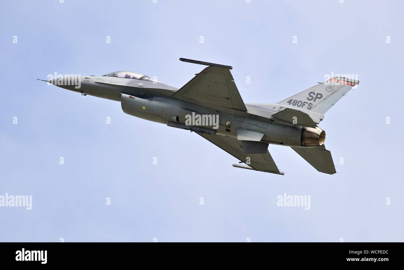 United States Air Force F-16 Viper à l'équipe de démonstration de Royal International Air Tattoo 2019 Banque D'Images