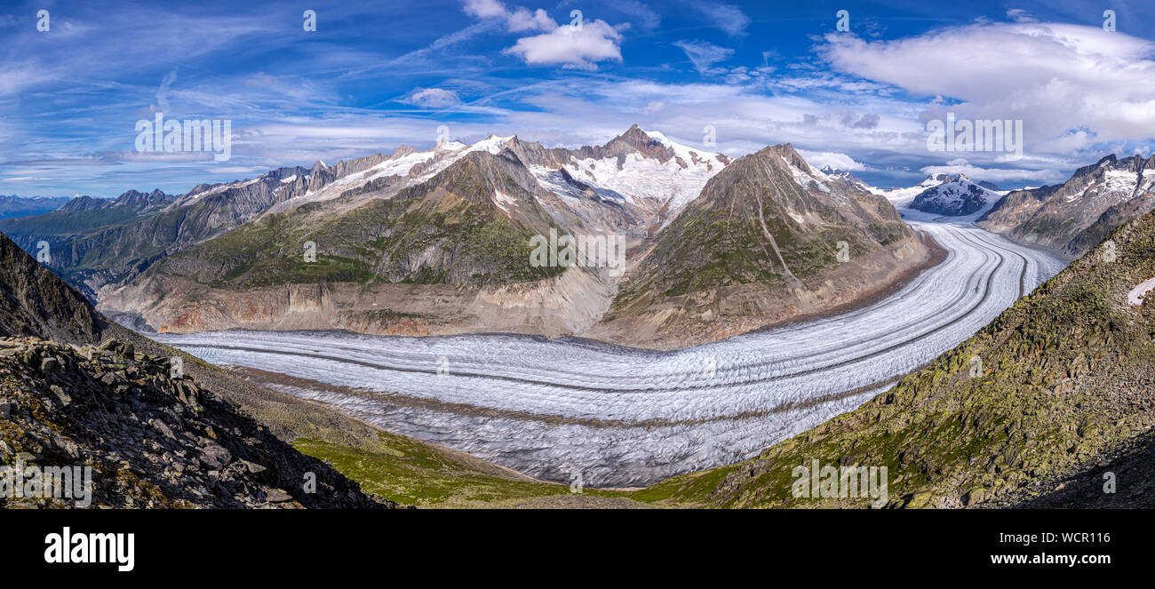 Le grand glacier d'Aletsch, Canton du Valais, Suisse Photo Stock - Alamy