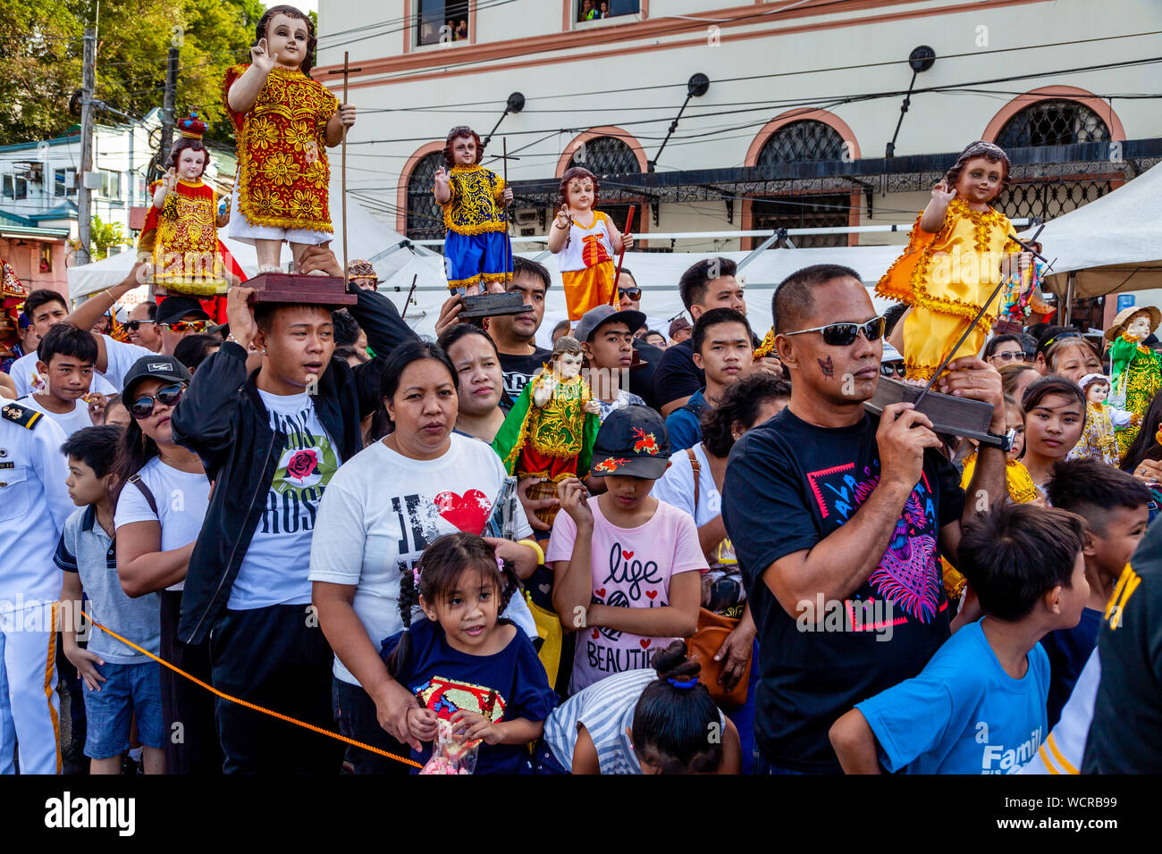 La Procession fluviale Dinagyang, Festival, la Ville d'Iloilo, aux Philippines, l'île de Panay. Banque D'Images