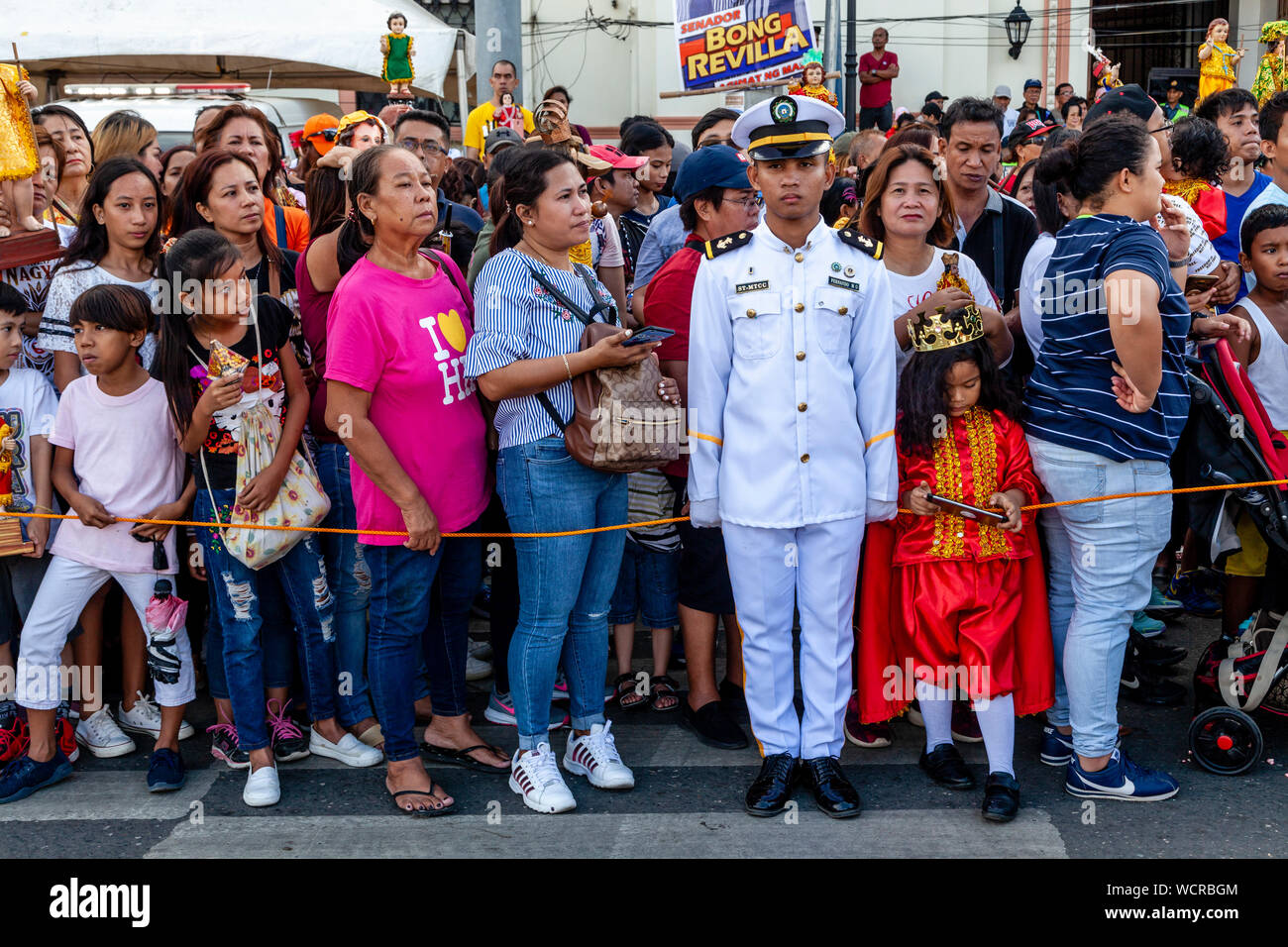 La Procession fluviale Dinagyang, Festival, la Ville d'Iloilo, aux Philippines, l'île de Panay. Banque D'Images