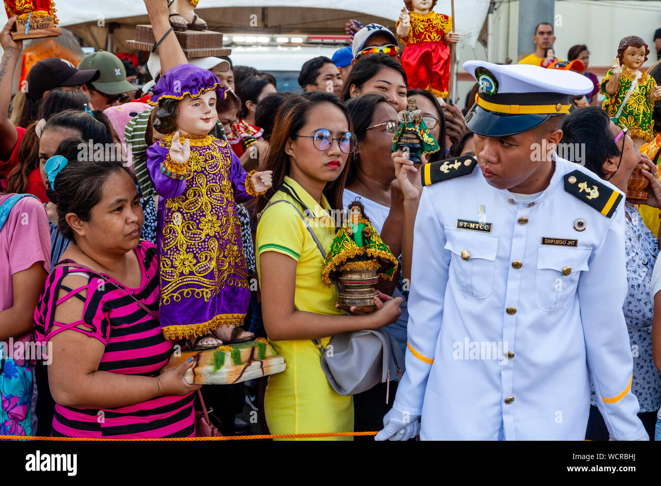 La Procession fluviale Dinagyang, Festival, la Ville d'Iloilo, aux Philippines, l'île de Panay. Banque D'Images