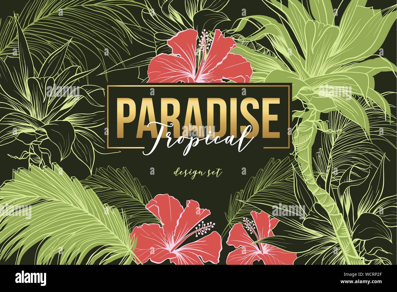 Repos dans un paradis tropical vecteur bannière modèle. Exotic resort, agence de tourisme, loisirs d'été affiche publicitaire mise en page. La flore de la jungle, feuilles de palmiers et fleurs illustration avec lettrage Illustration de Vecteur Repos dans un paradis tropical vecteur bannière modèle. Exotic resort, agence de tourisme, loisirs d'été affiche publicitaire mise en page. La flore de la jungle, feuilles de palmiers et fleurs illustration avec lettrage Illustration de Vecteur